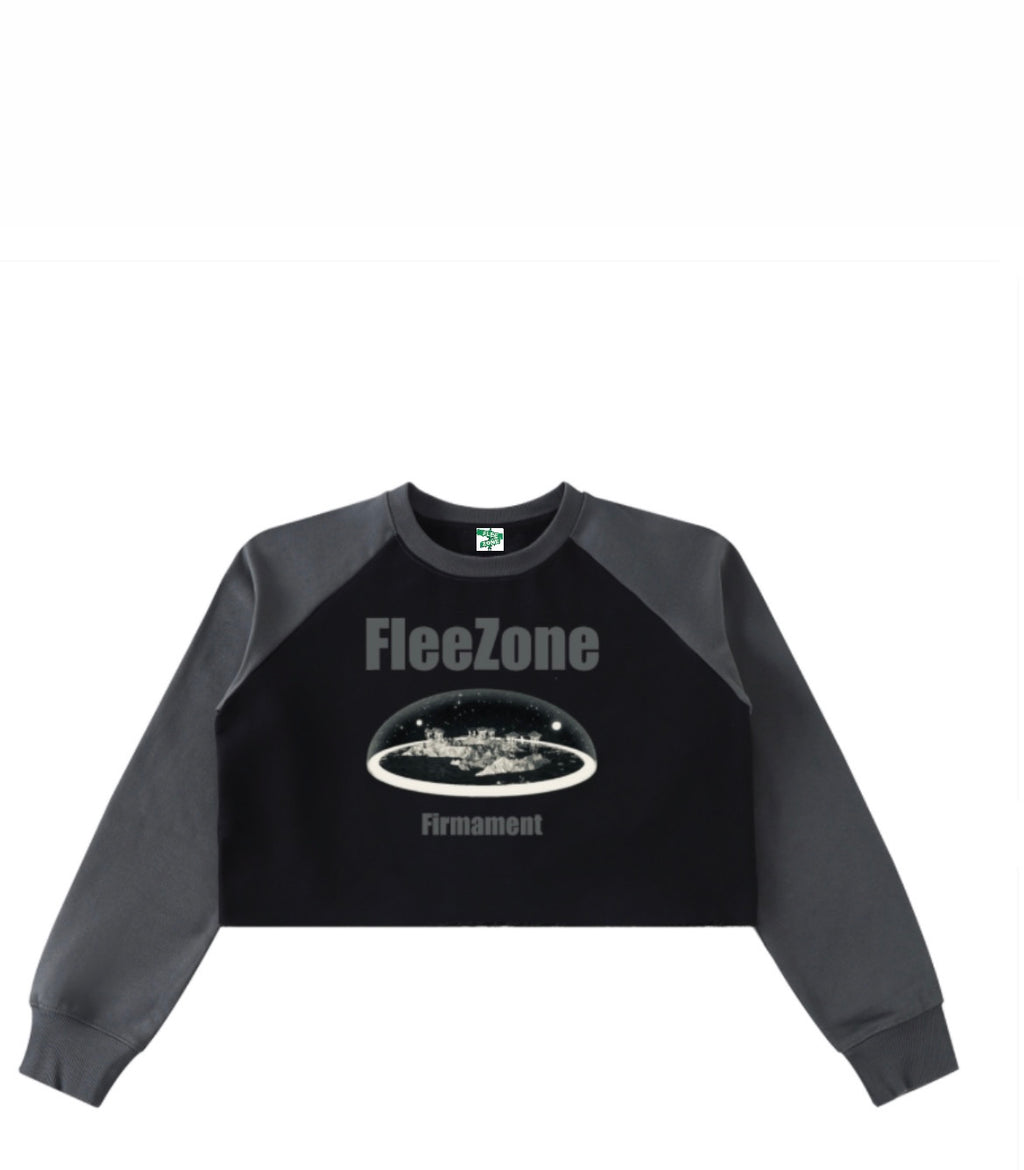 Above the firmament long sleeves crop top